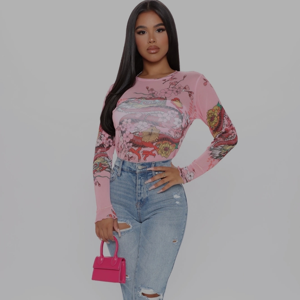 Fashion Nova Garden of Secrets long sleeve mesh🌸🌸🌸Today’s Hot Deal🌸🌸🌸 - Picture 3 of 7